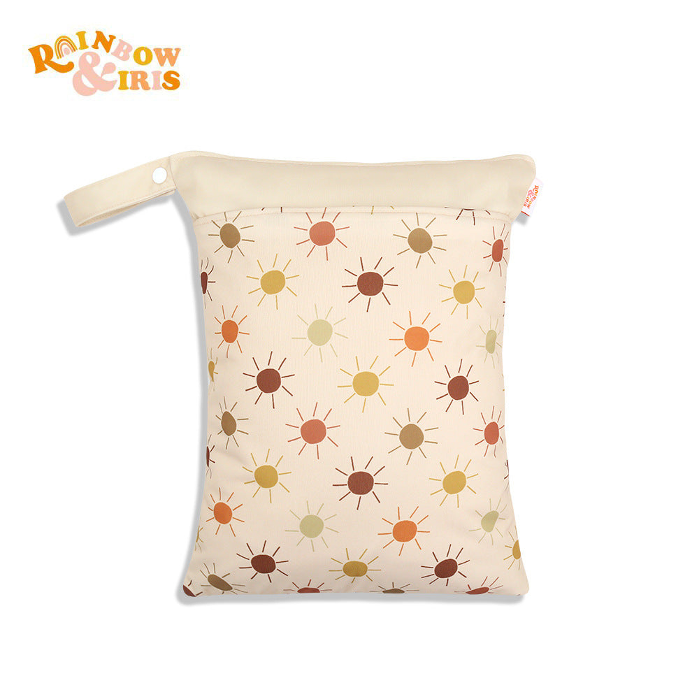 Almacenamiento de impresión al por mayor pañales para bebés seco separación húmeda de doble capa bolso impermeable